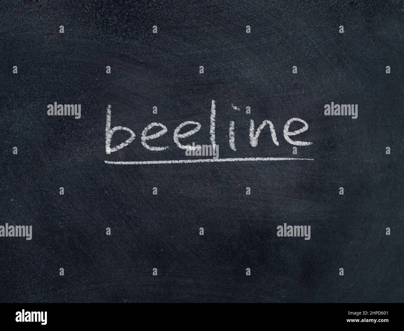 beeline concept word on blackboard background Stock Photo