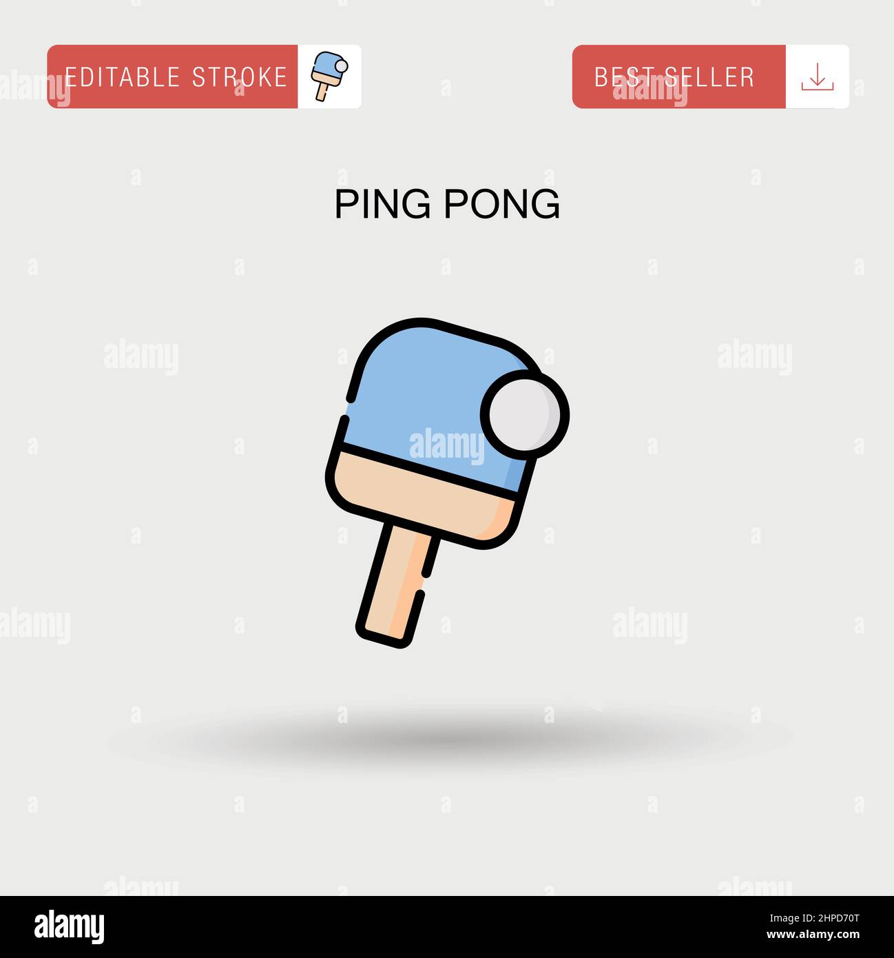 Ping pong Simple vector icon. Stock Vector