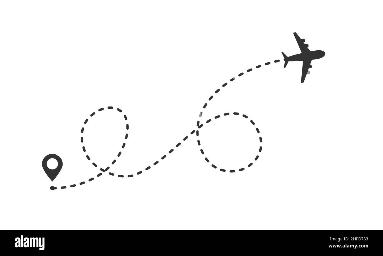 Aircraft tracking dotted line. Travel concept Stock Vector
