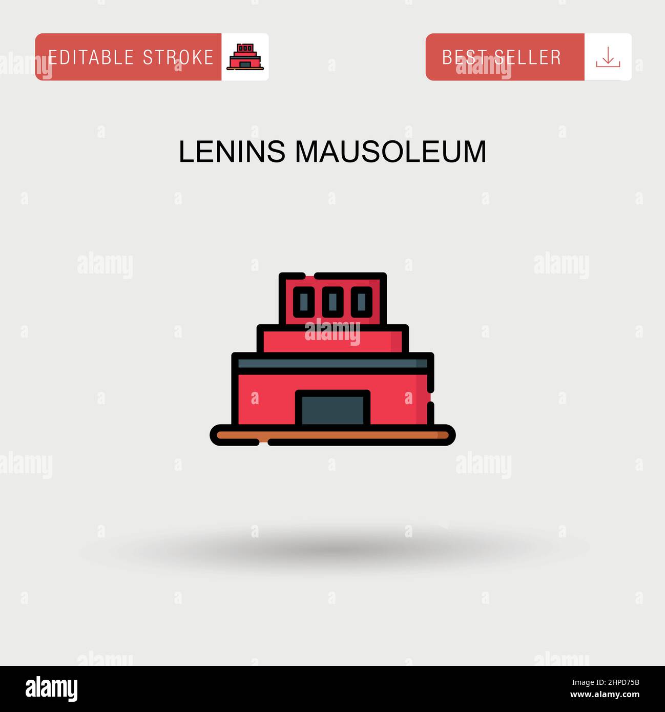 Lenins mausoleum Simple vector icon. Stock Vector