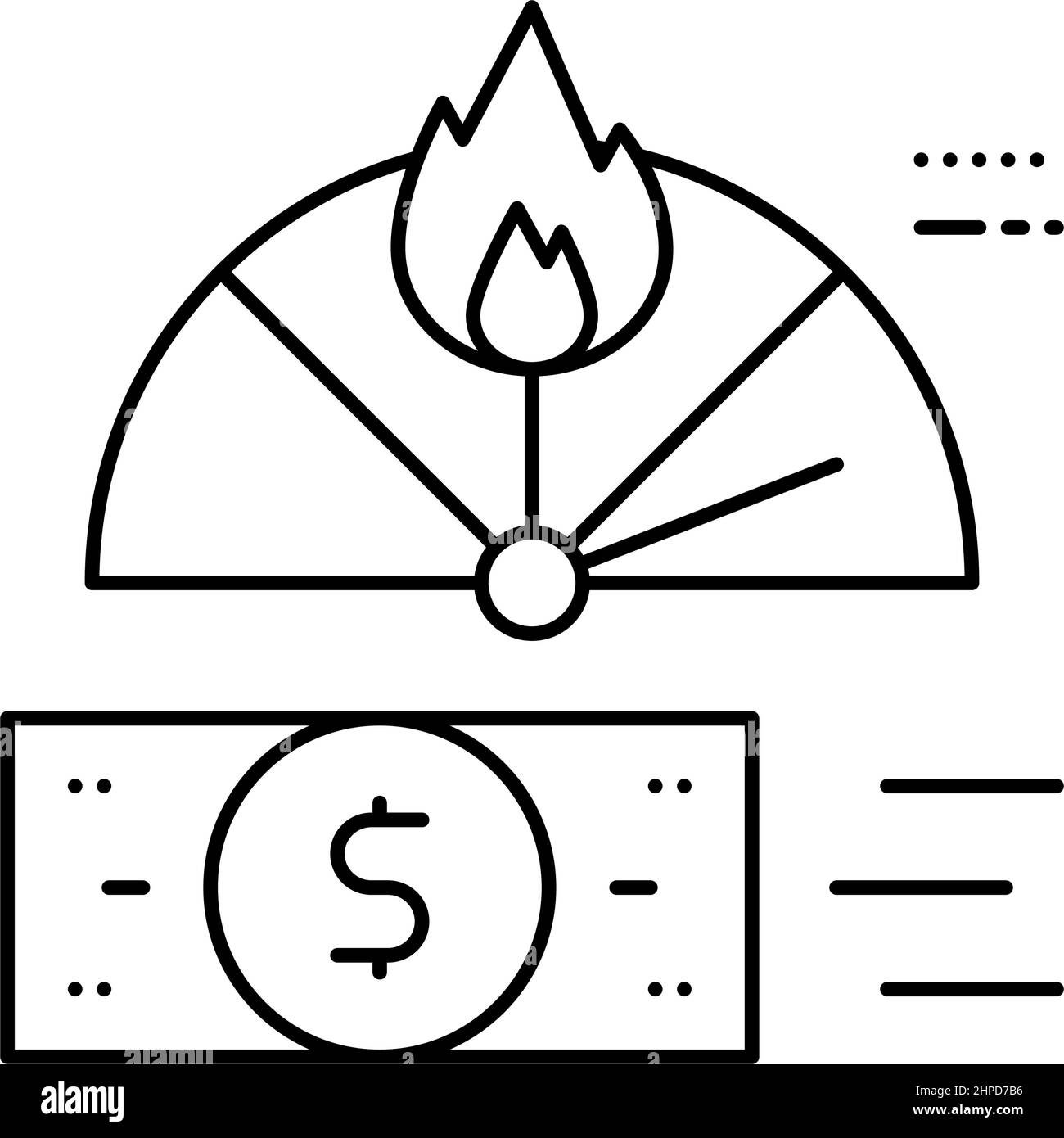 inflation financial crisis line icon vector illustration Stock Vector ...