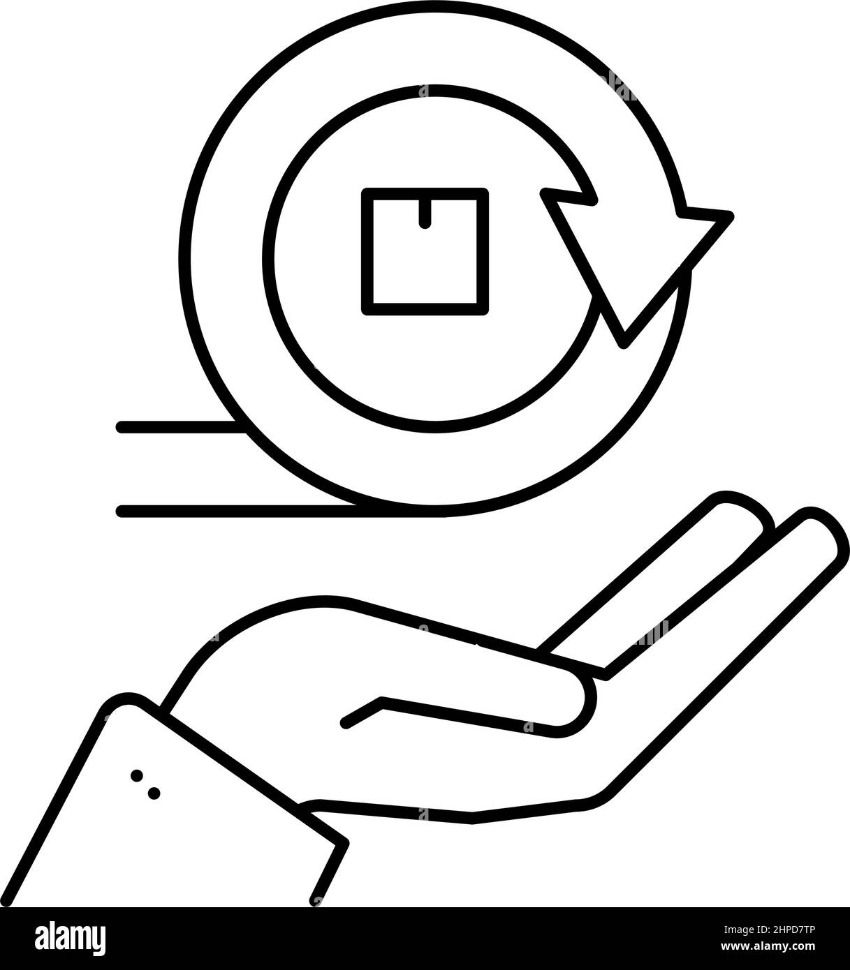 hand hold circular economy process line icon vector illustration Stock ...