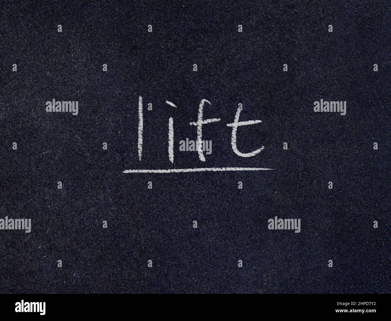 lift concept word on blackboard background Stock Photo