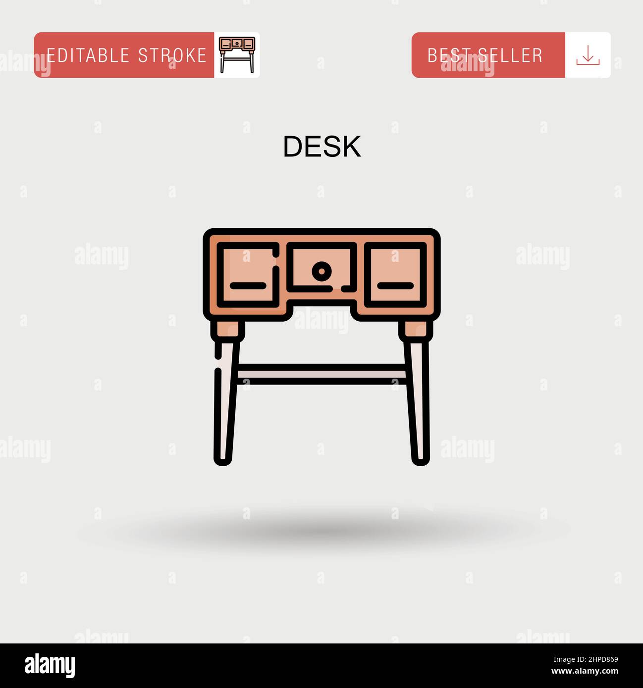 Desk Simple vector icon Stock Vector Image & Art - Alamy