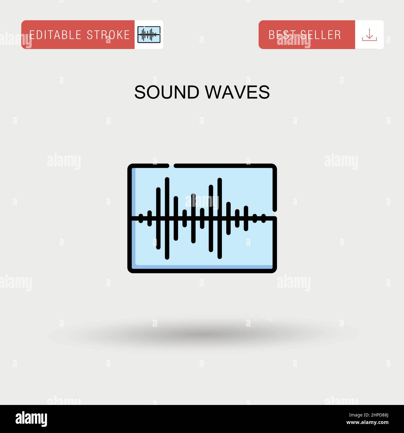 Sound waves Simple vector icon. Stock Vector