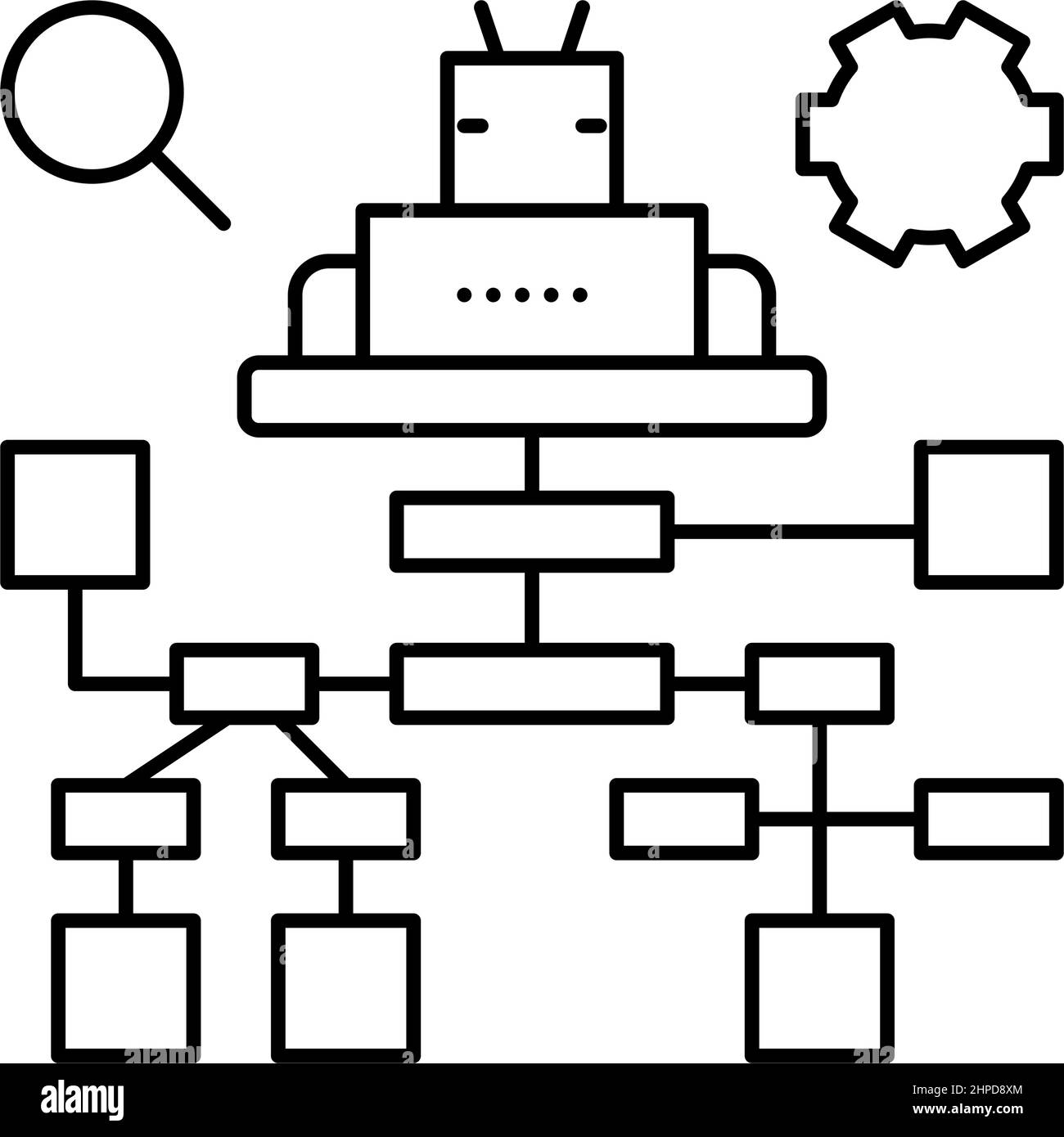 debug researching and fixing line icon vector illustration Stock Vector ...