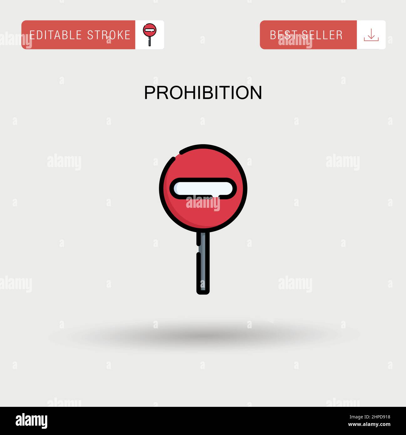 Prohibition Simple vector icon. Stock Vector