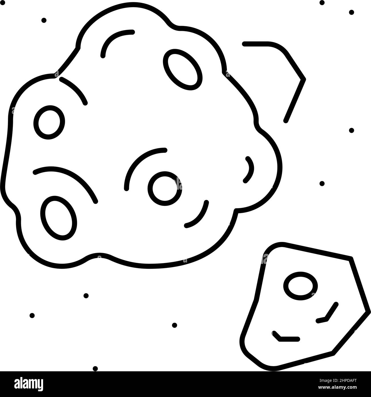 meteor asteroid line icon vector black illustration Stock Vector Image ...
