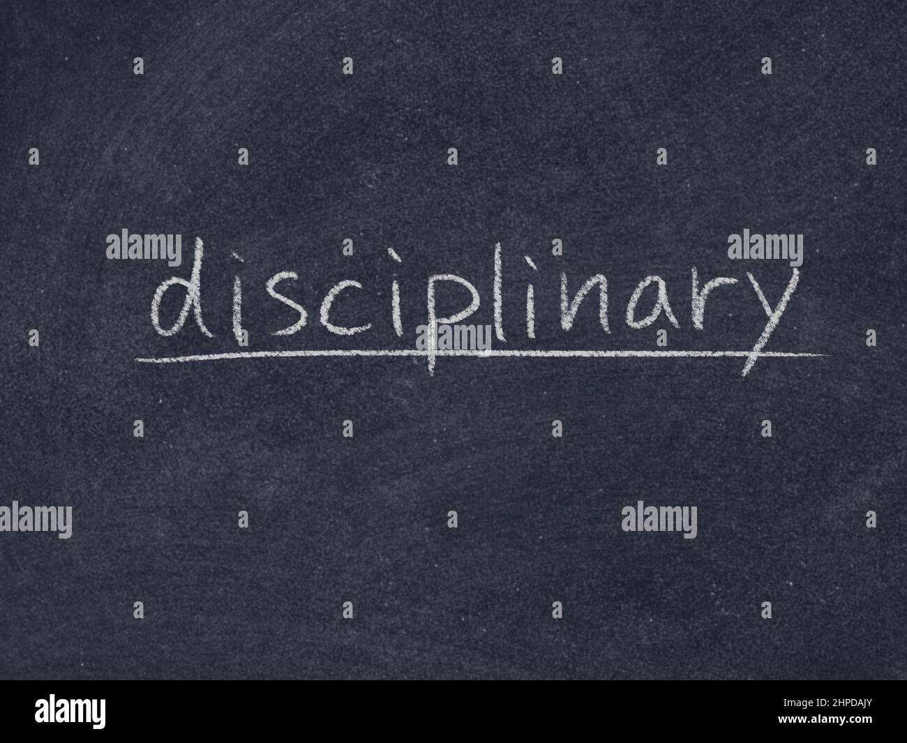 disciplinary concept word on blackboard background Stock Photo