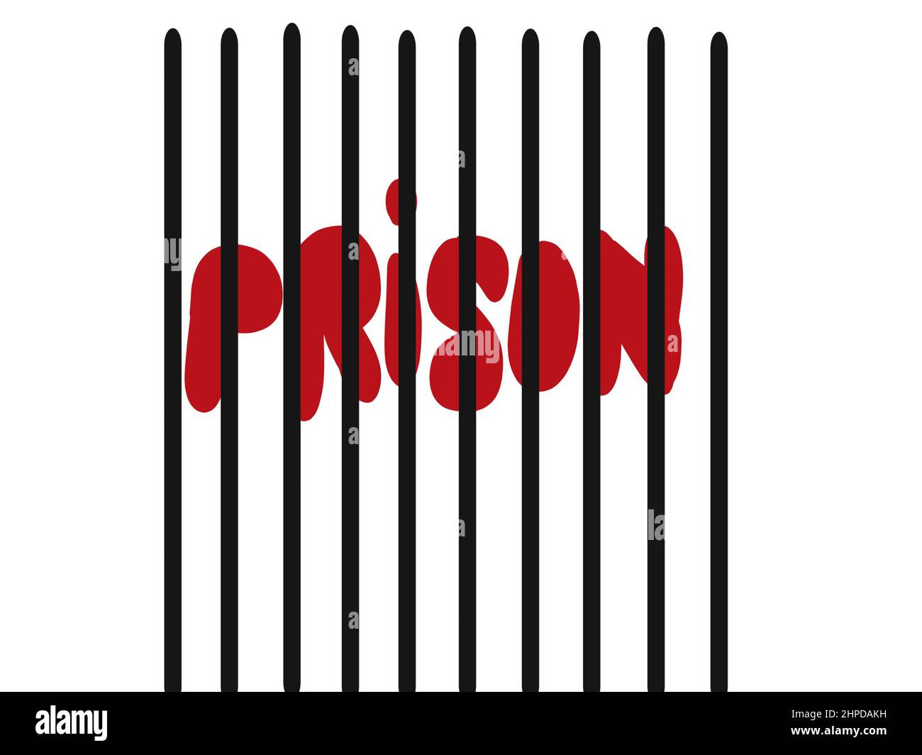 Prison written behind prison bars Stock Photo Alamy