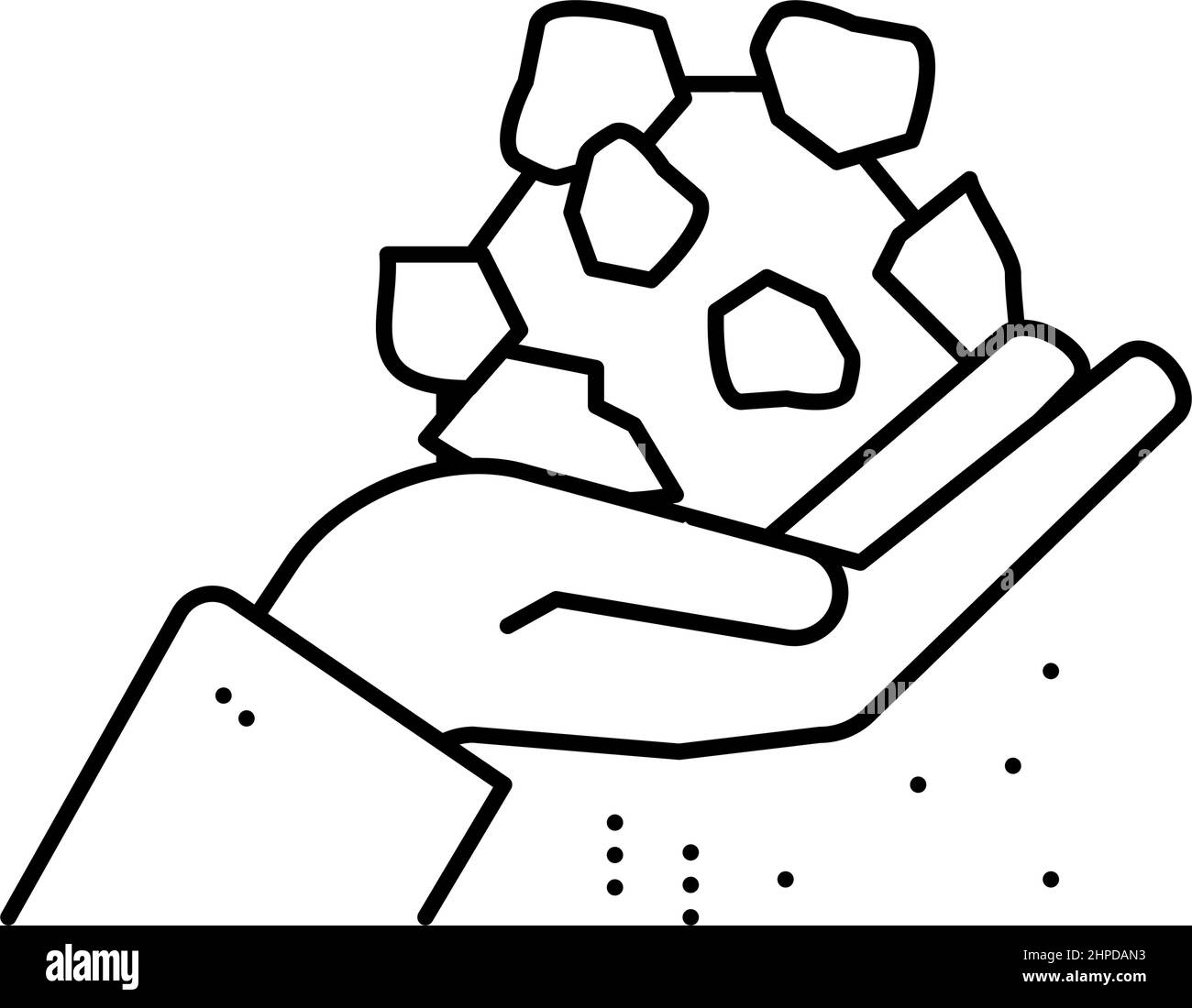 hand holding stone line icon vector illustration Stock Vector Image ...
