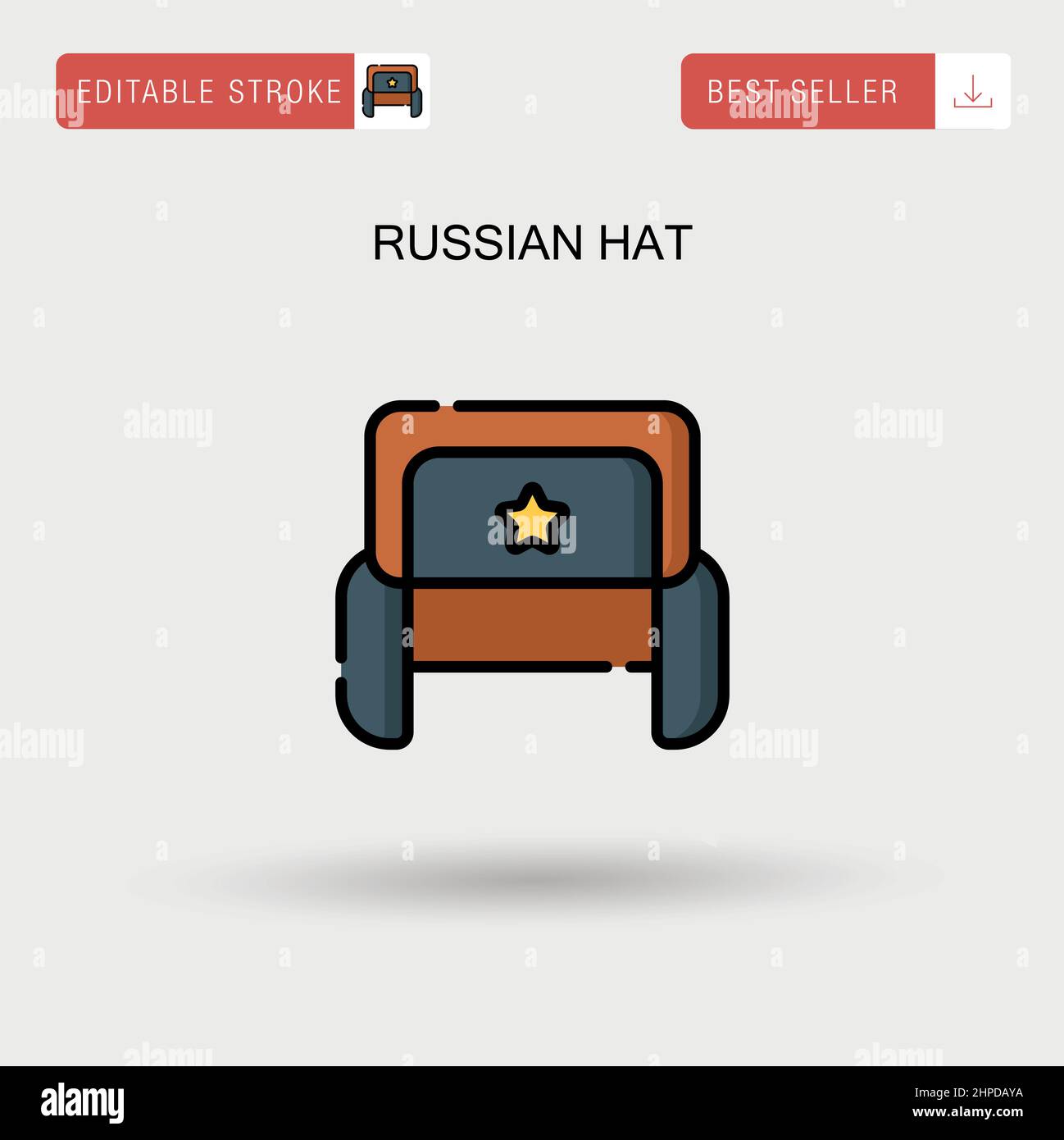 Russian hat Simple vector icon. Stock Vector
