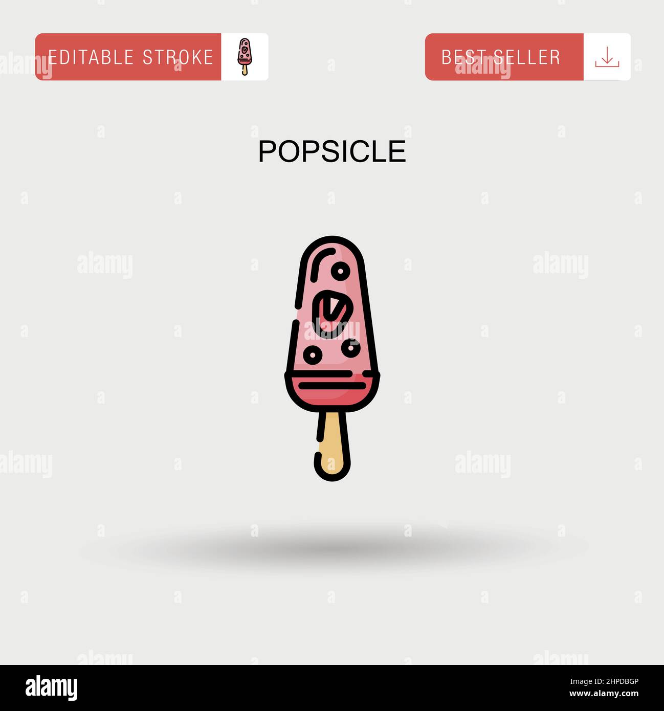 Popsicle Simple vector icon. Stock Vector