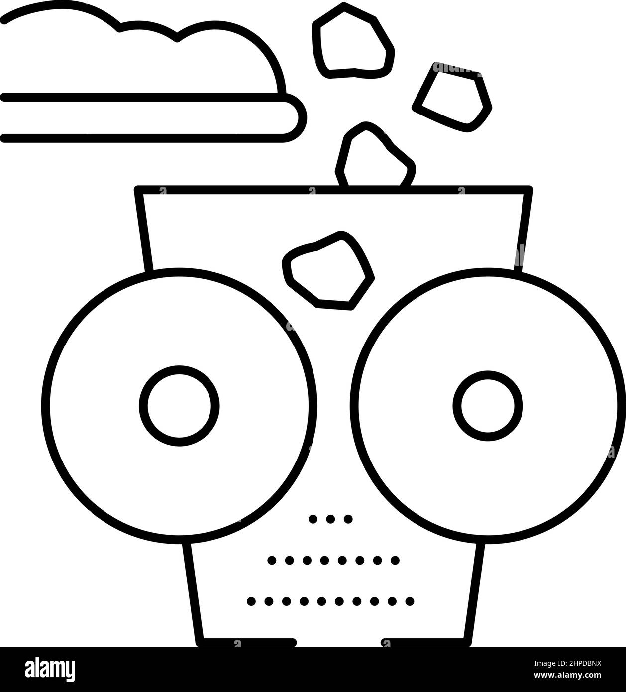 crushing stone machine line icon vector illustration Stock Vector Image