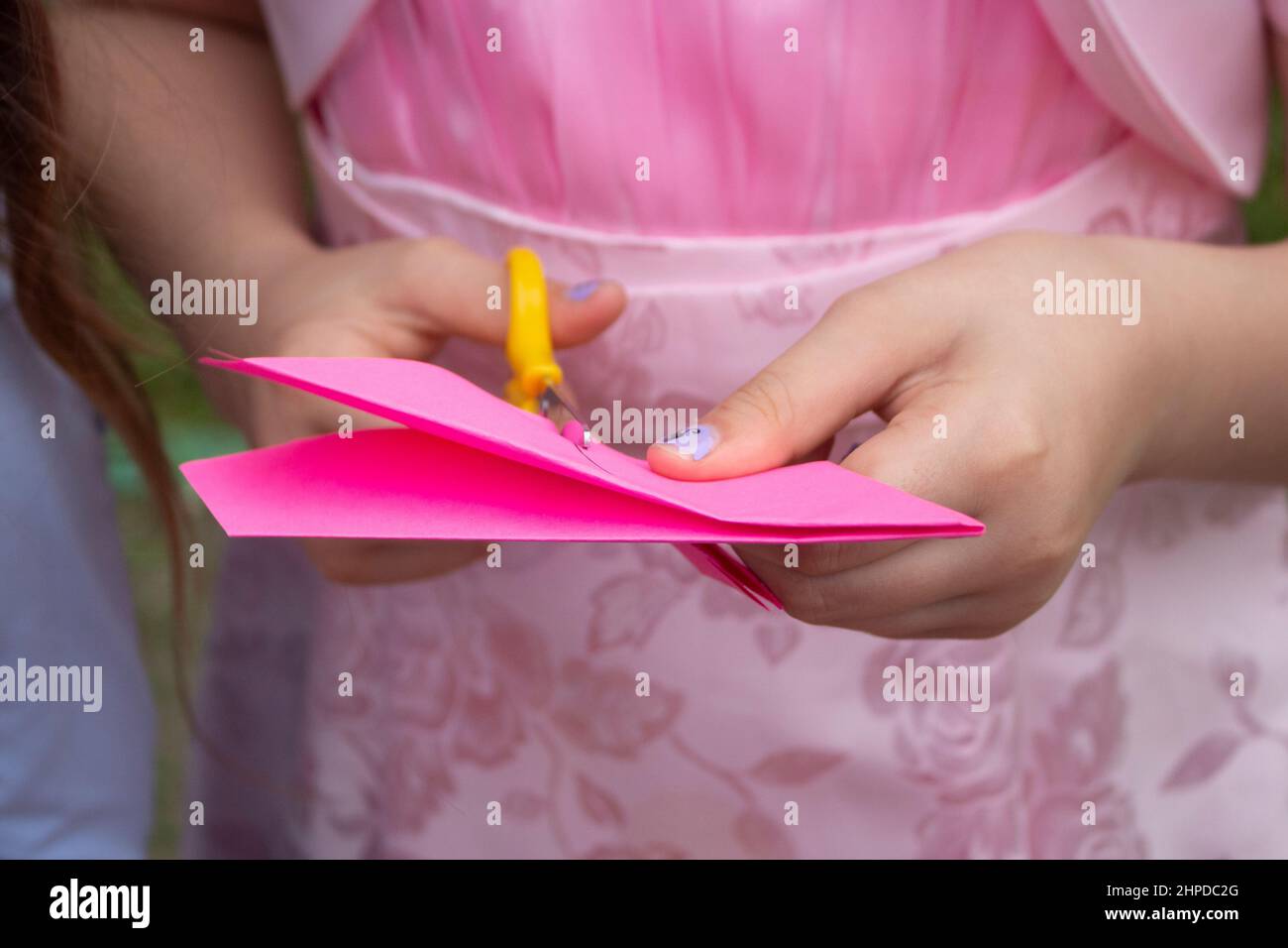 Cutting from colored paper. Details of master class. Children's