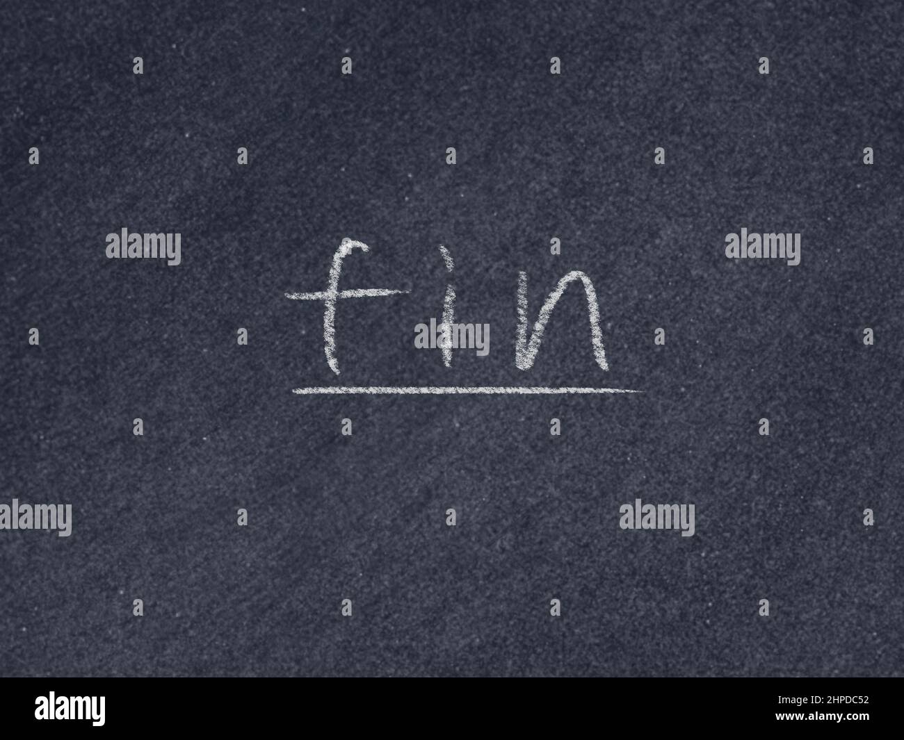 fin concept word on blackboard background Stock Photo