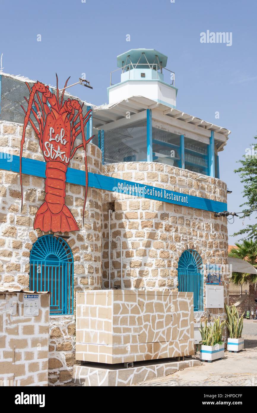 LobStar Enjoyable Seafood Restaurant, Pontao Santa Maria, Santa Maria, Sal, República de Cabo (Cape Verde) Stock Photo