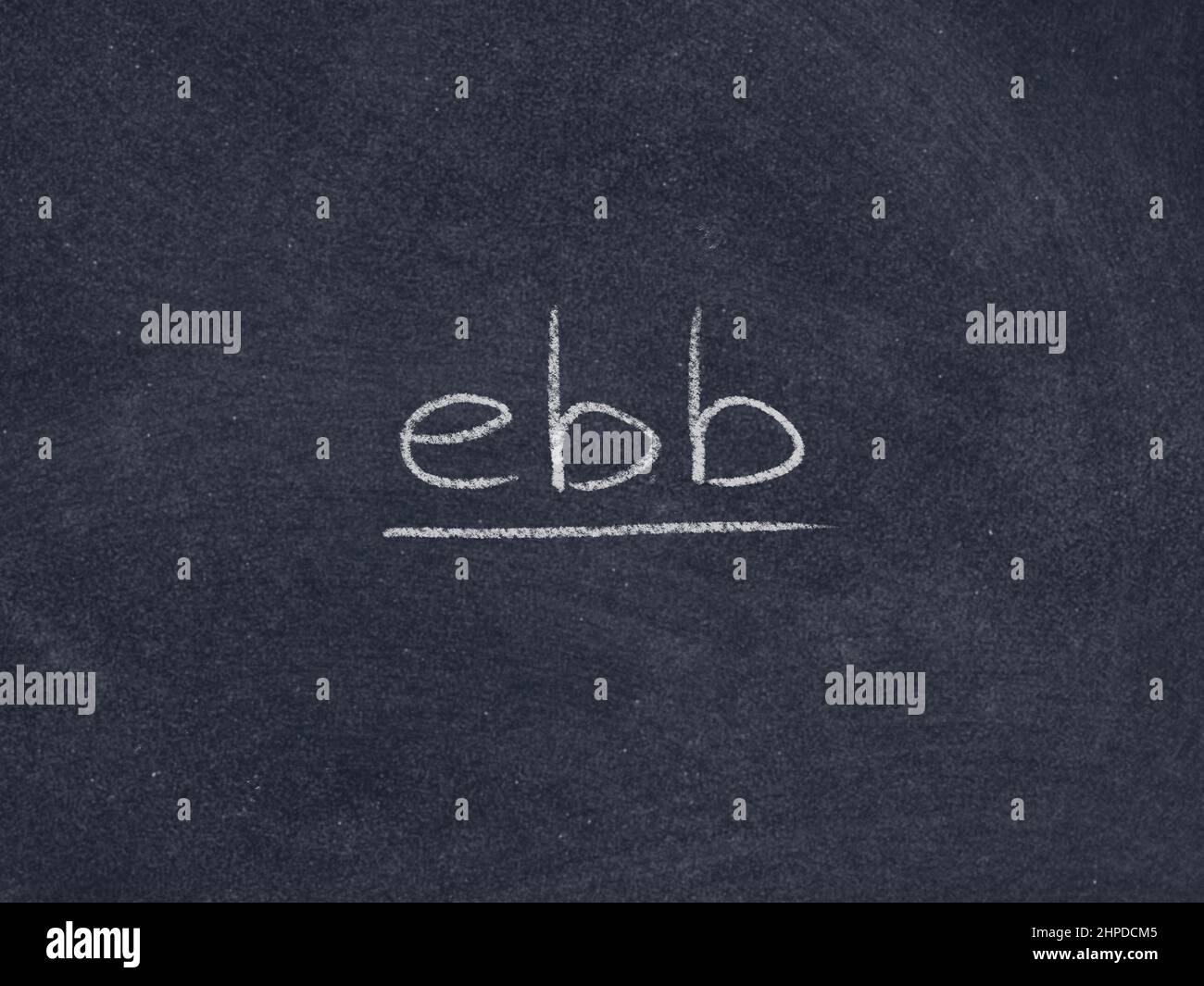 ebb concept word on blackboard background Stock Photo