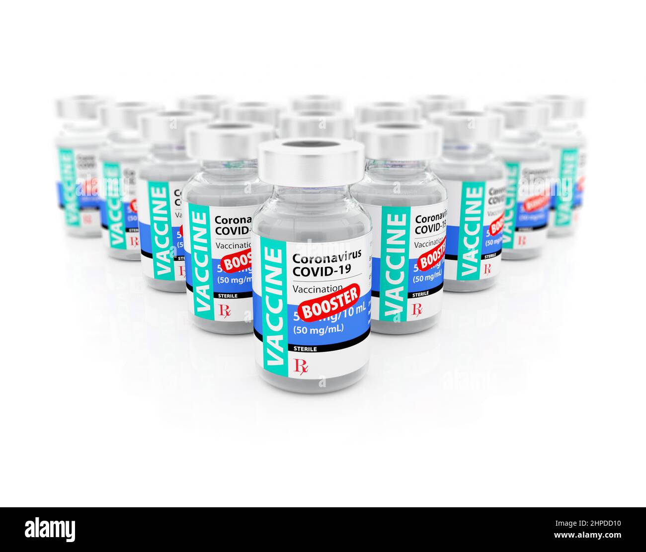 Finding Booster Coronavirus COVID-19 Vaccine Booster Vials on White Background Stock ...