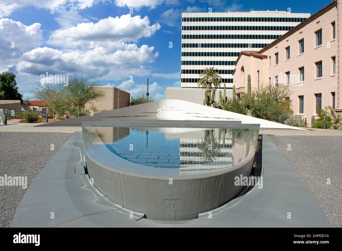 The new memorial called 'The Embrace' outside the Pima County Courthouse in Tucson AZ Stock Photo