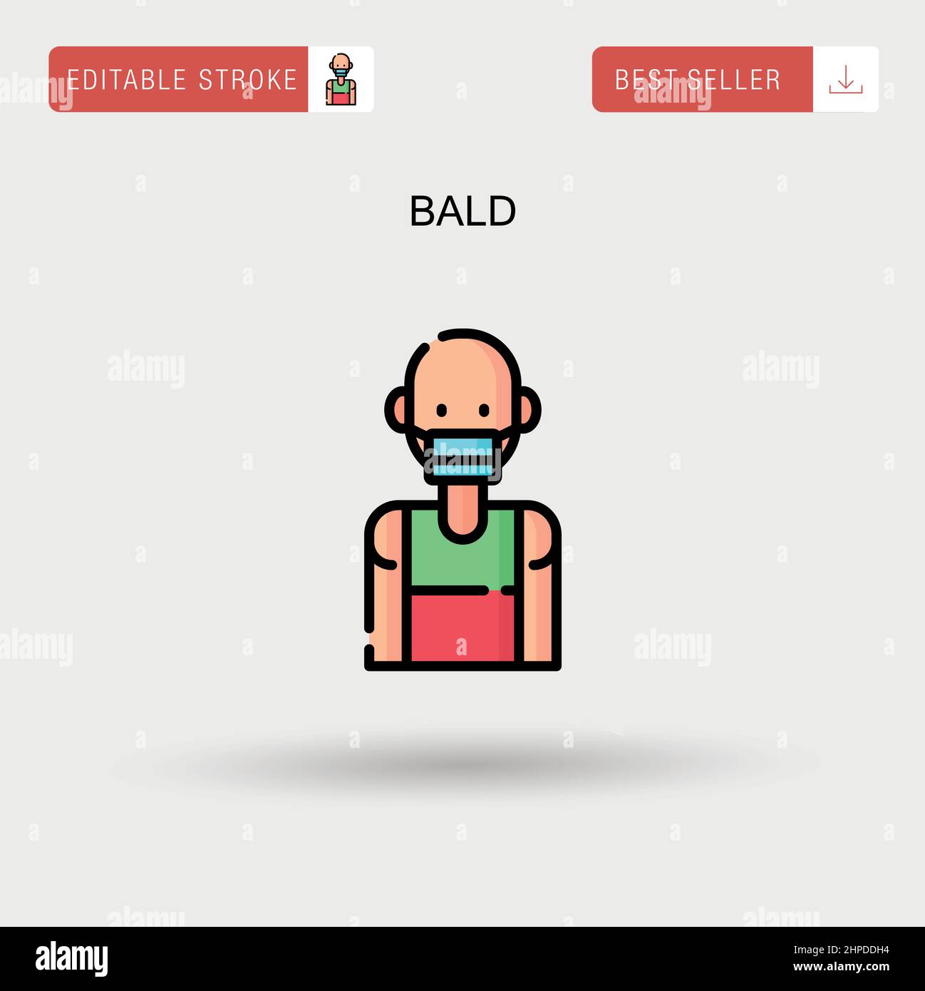 Bald Simple vector icon. Stock Vector