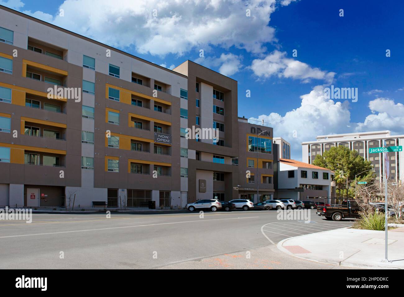 The new Flin Apartments on S Church Street in downtown Tucson AZ Stock Photo