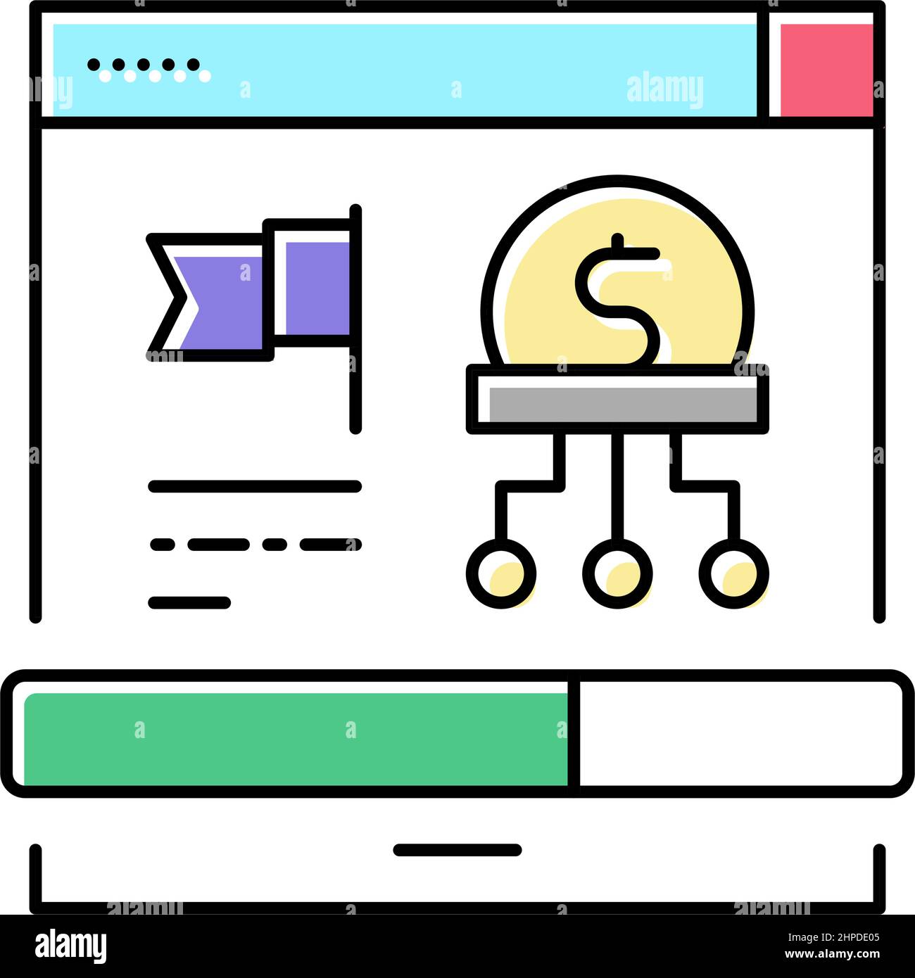 crowdfunding business occupation color icon vector illustration Stock ...