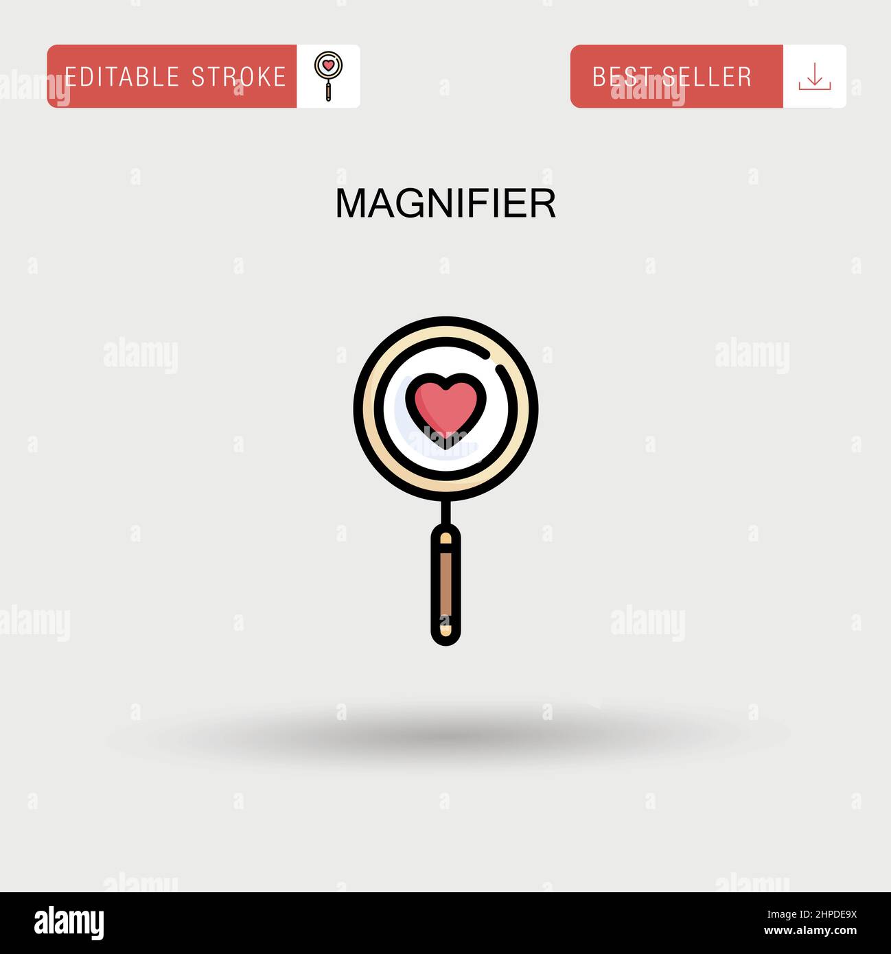Magnifier Simple vector icon. Stock Vector