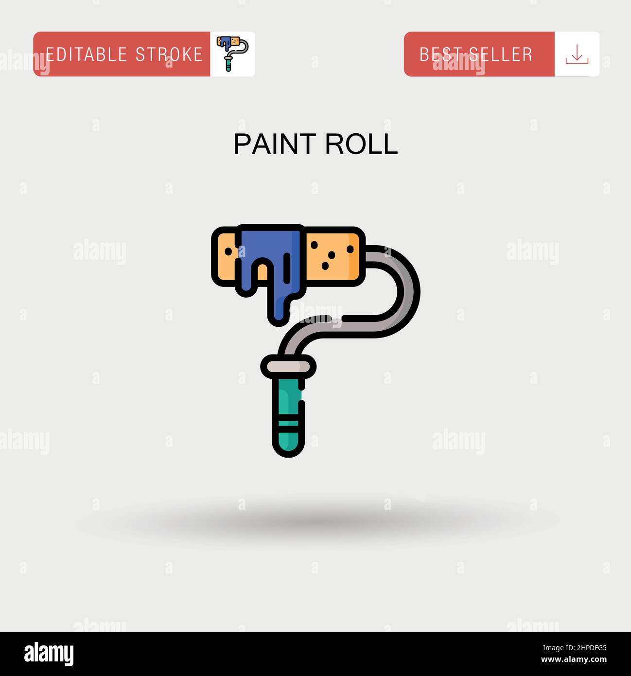 Paint roll Simple vector icon Stock Vector Image & Art Alamy