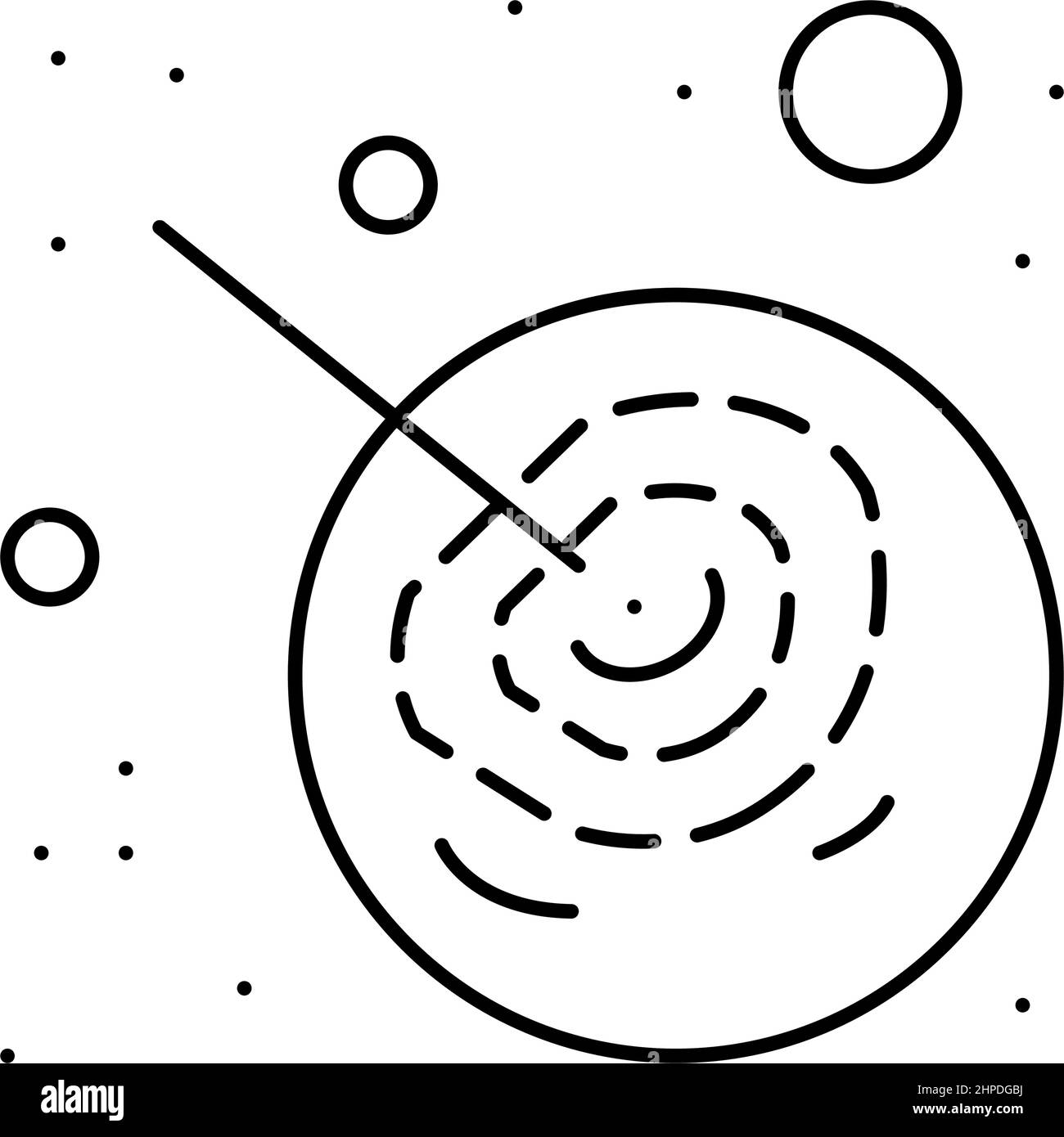 asteroid falling on planet line icon vector illustration Stock Vector ...