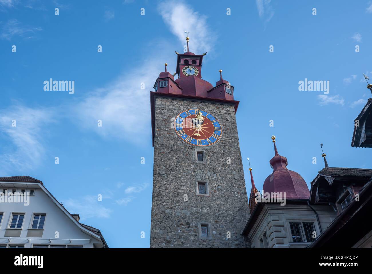 Town Hall Tower - Lucerne, Switzerland Stock Photo