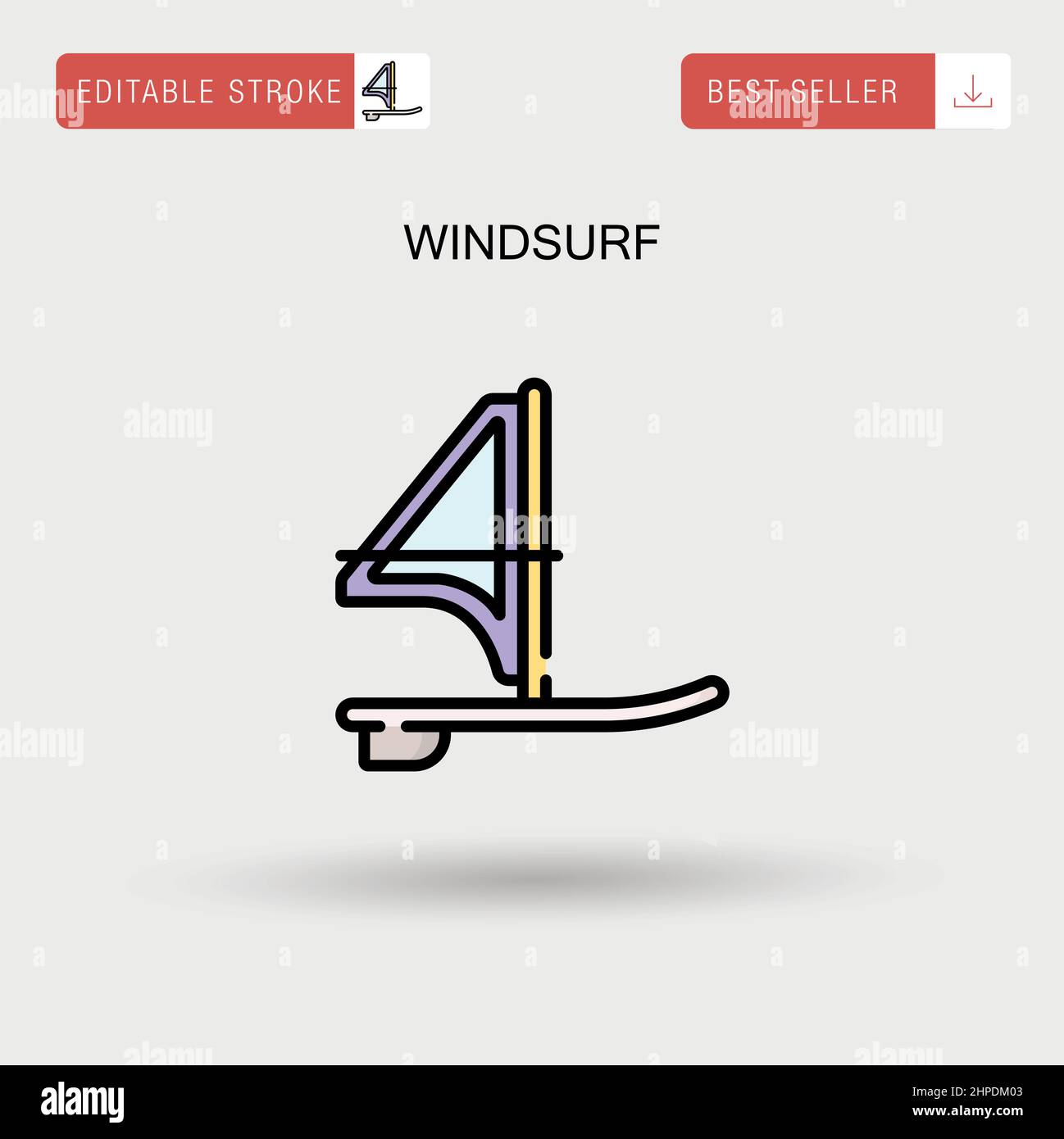 Windsurf Simple vector icon. Stock Vector