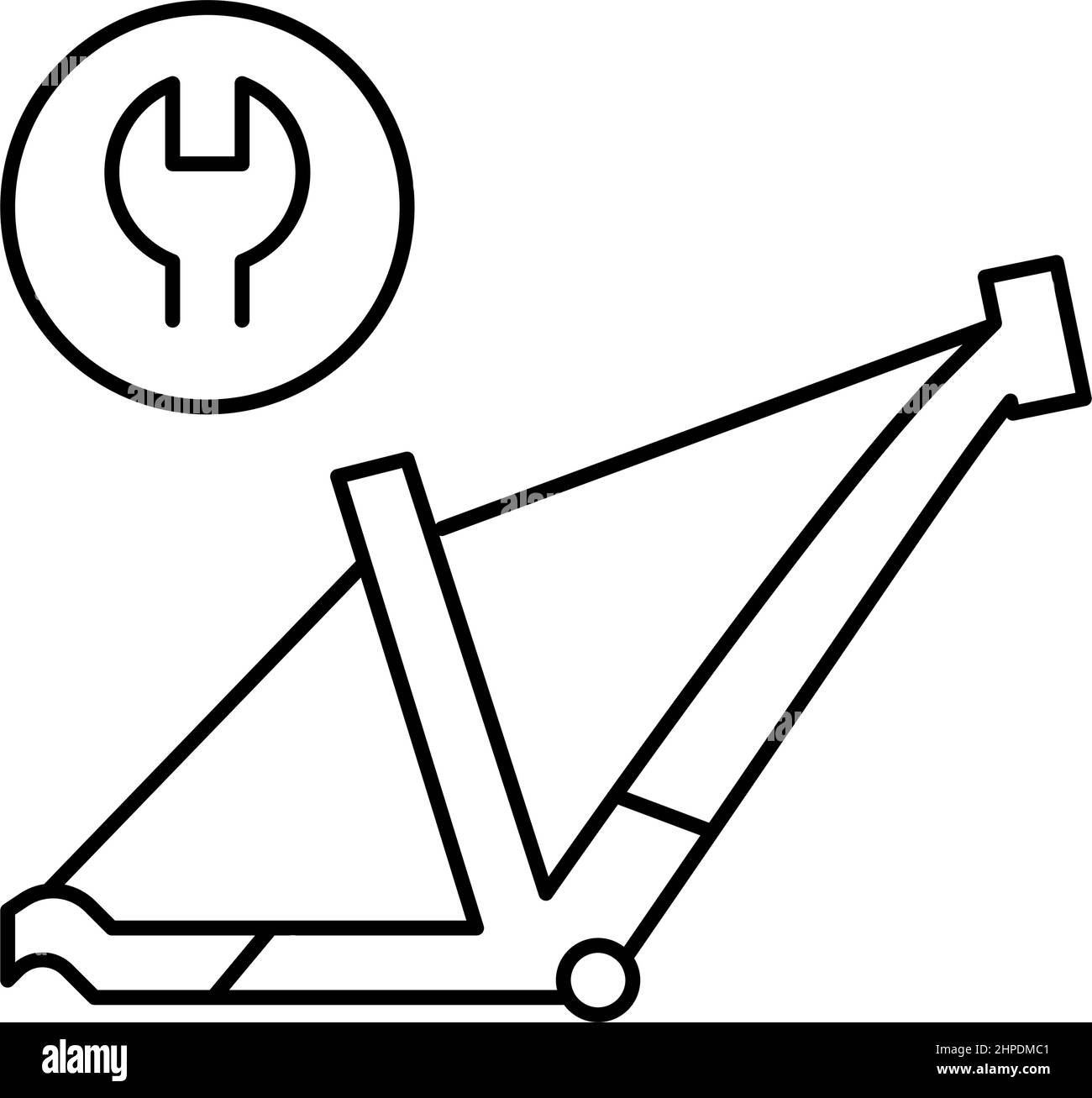 bicycle frame repair line icon vector illustration Stock Vector Image ...