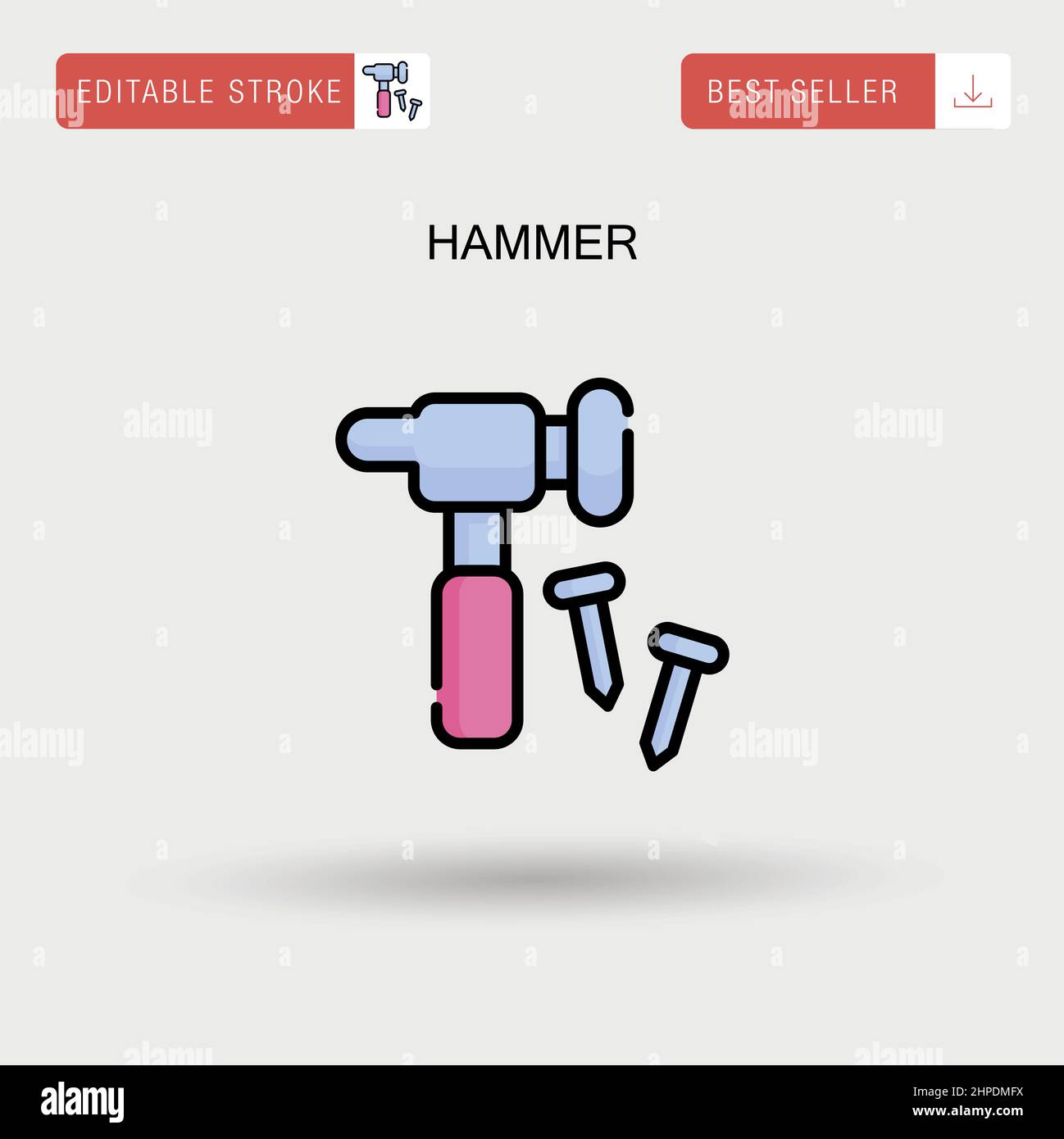 Hammer Simple vector icon Stock Vector Image & Art - Alamy