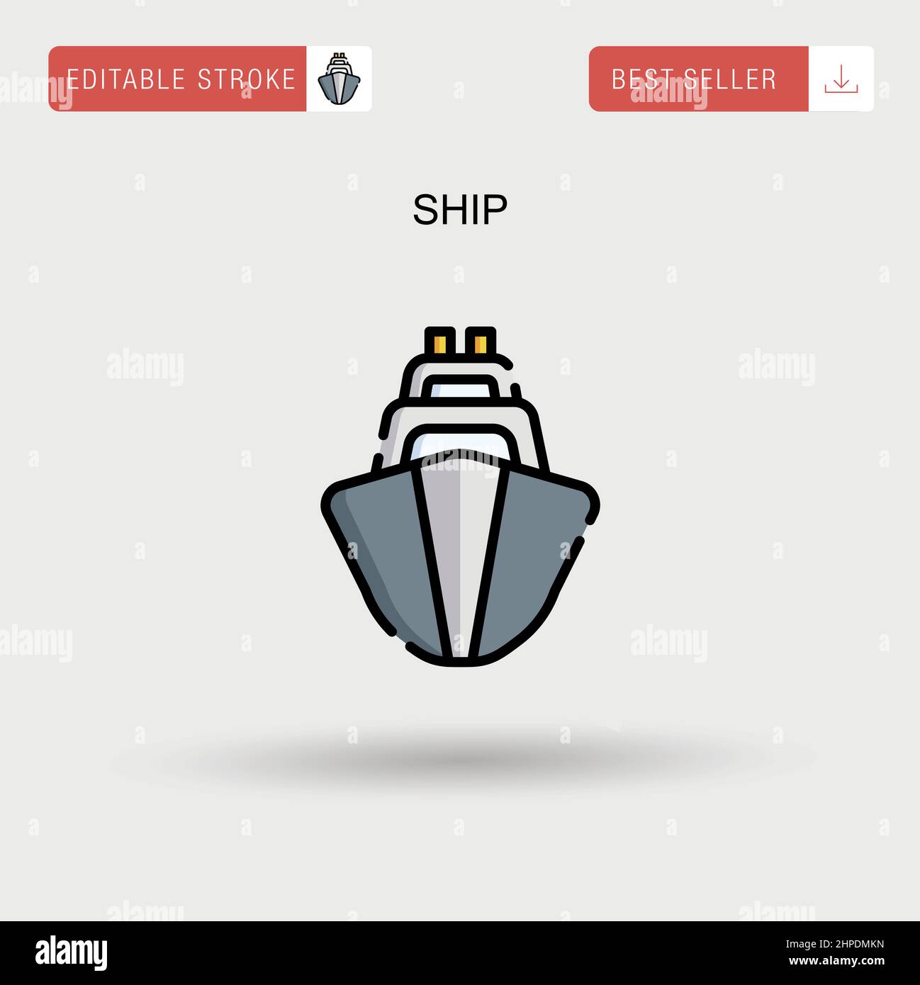 Ship Simple vector icon. Stock Vector