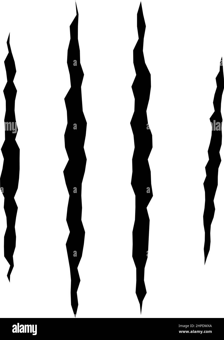Cat scratches. Black claws animal scratch, Torn paper. Cat claws trace. Vector illustration on black background. Stock Vector