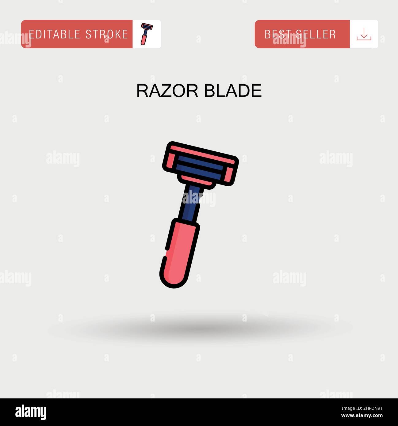 Razor blade Simple vector icon. Stock Vector