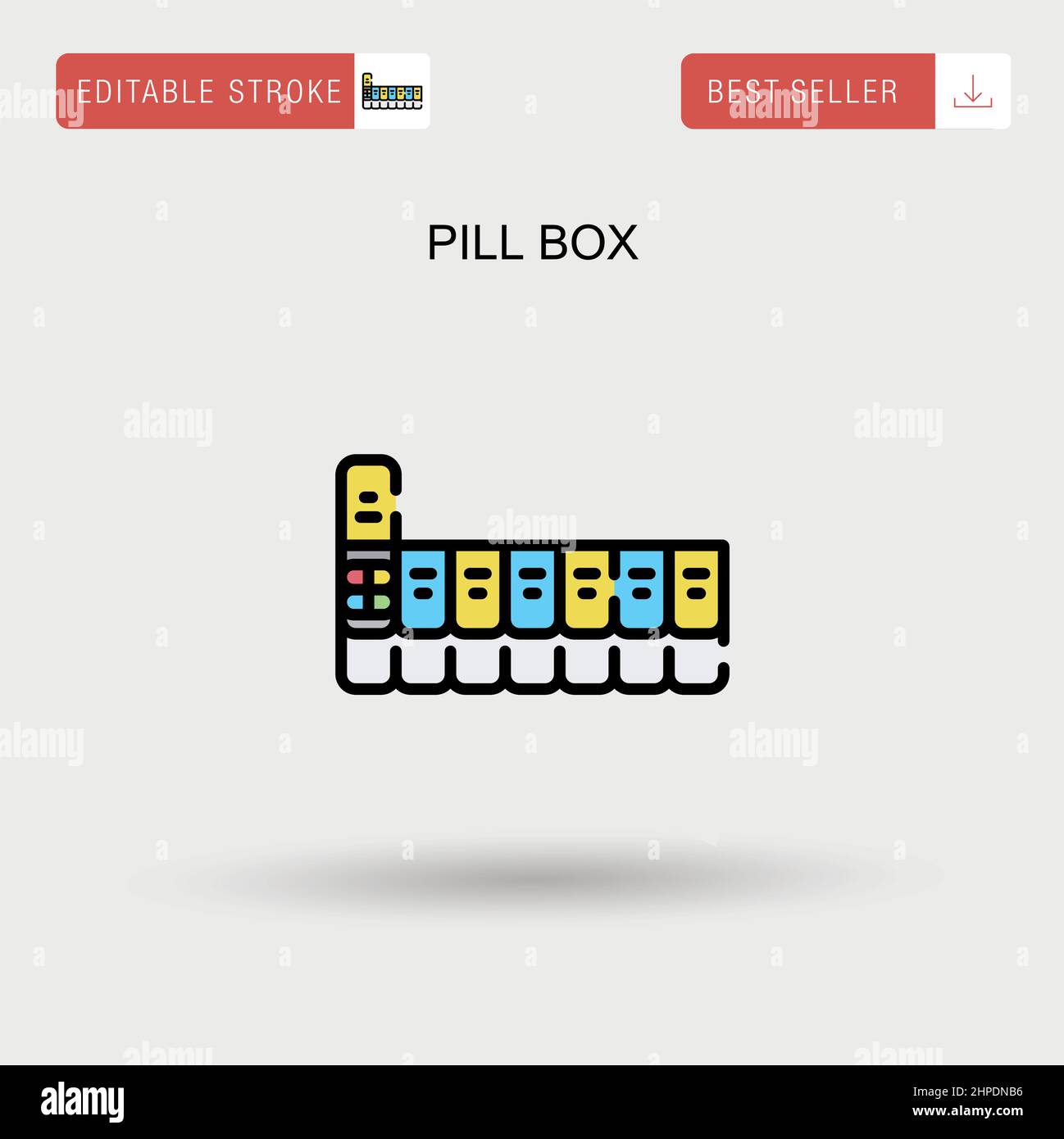 Pill box Simple vector icon. Stock Vector