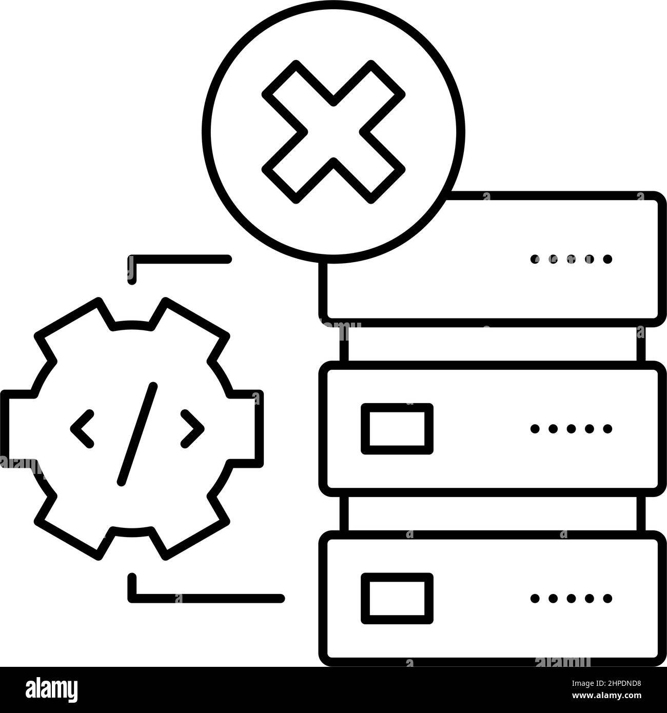 debugging servers line icon vector illustration Stock Vector Image ...