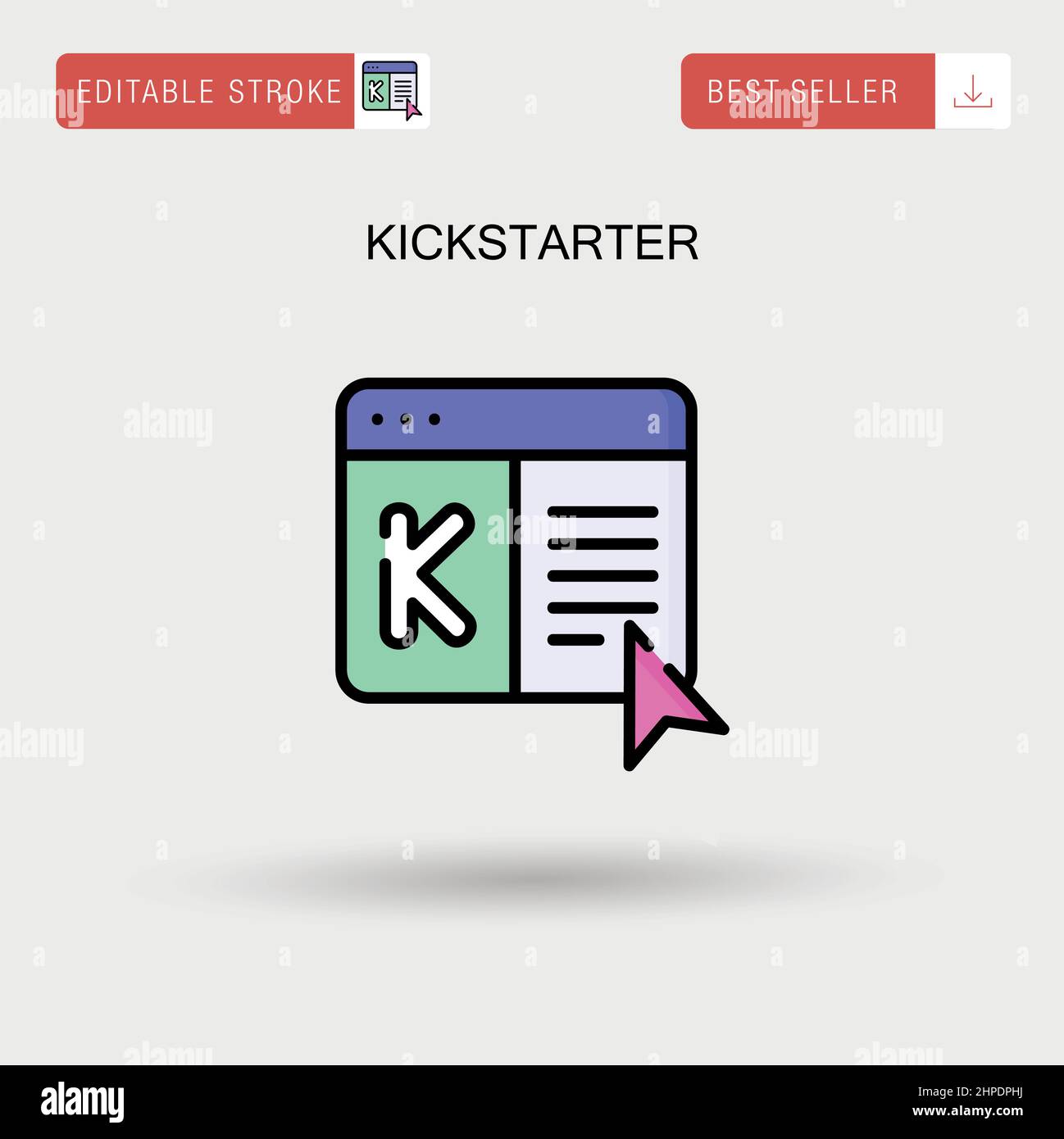 Kickstarter Simple vector icon. Stock Vector