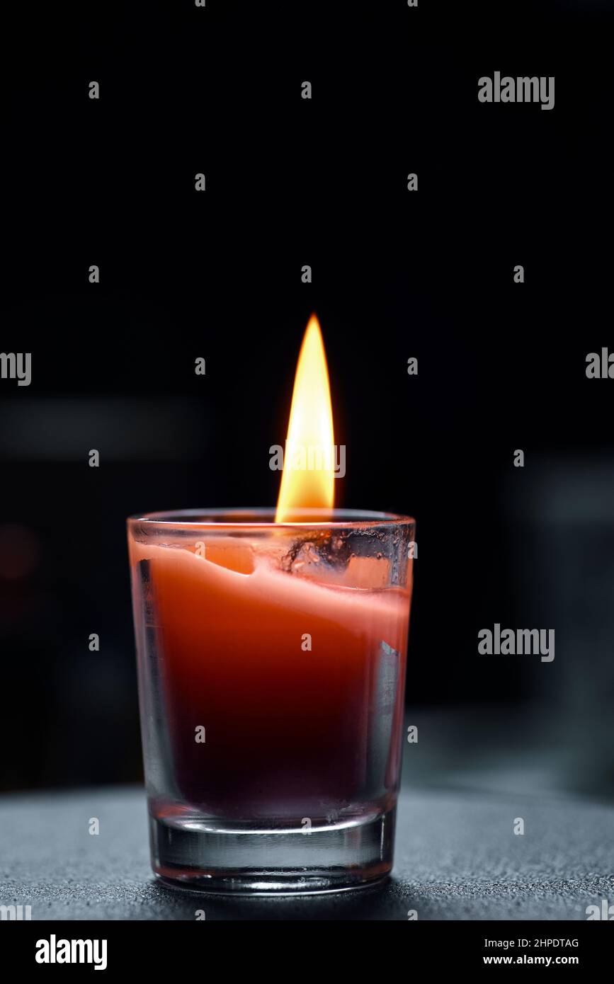 The candle flame in the darkness Stock Photo Alamy