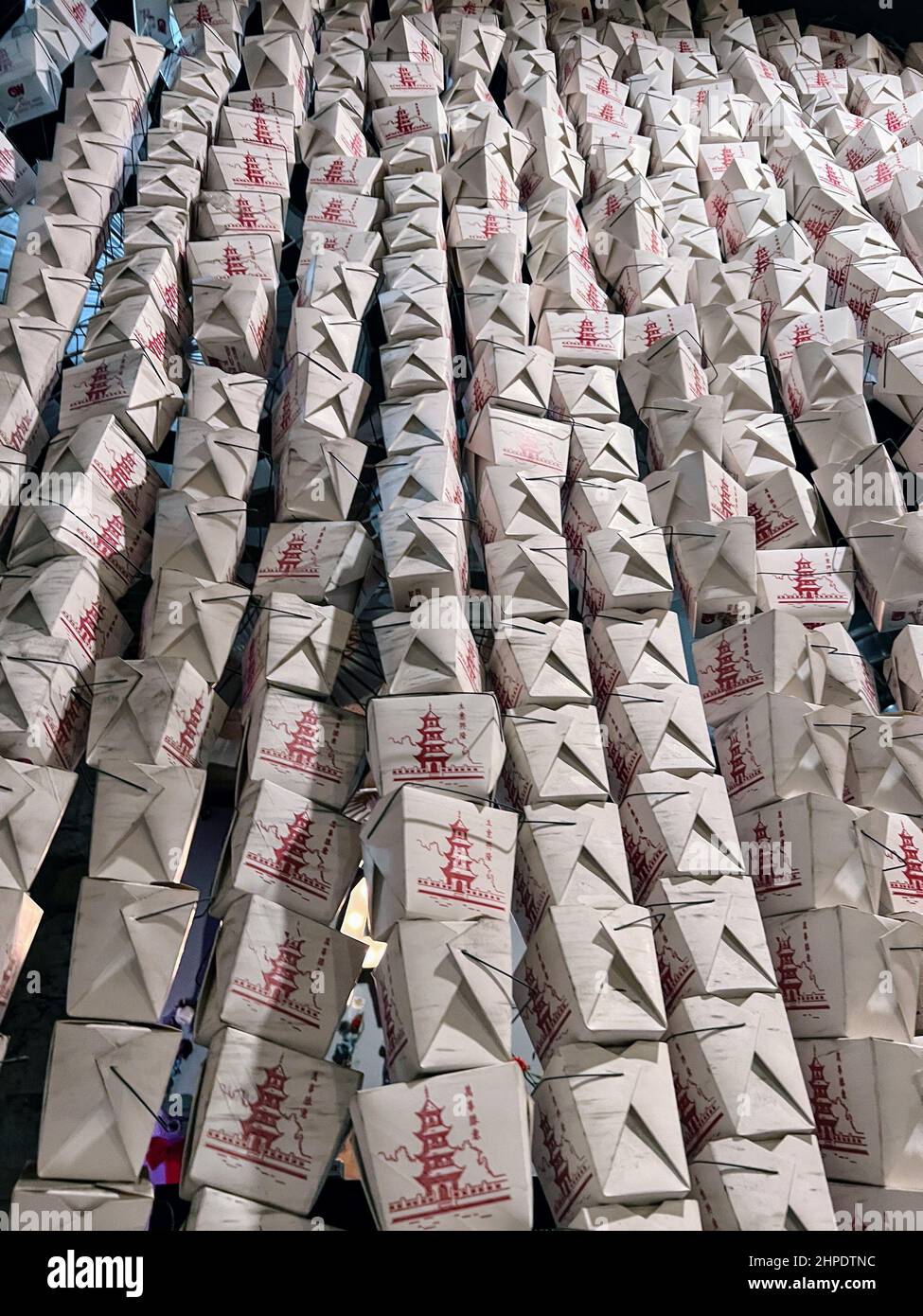 Tall stack of Asian togo containers Stock Photo Alamy