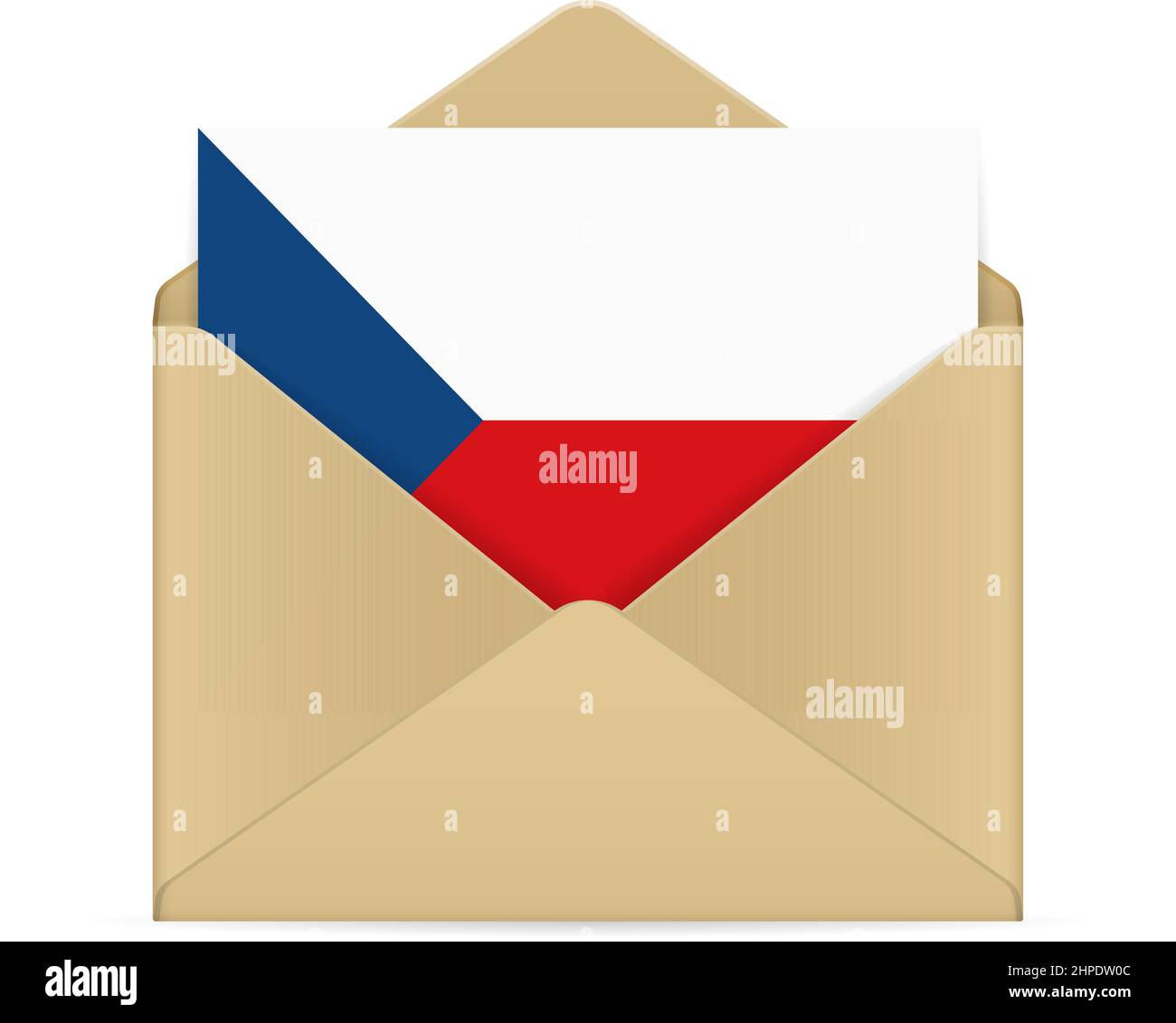 Envelope with Czech Republic flag on a white background. Vector