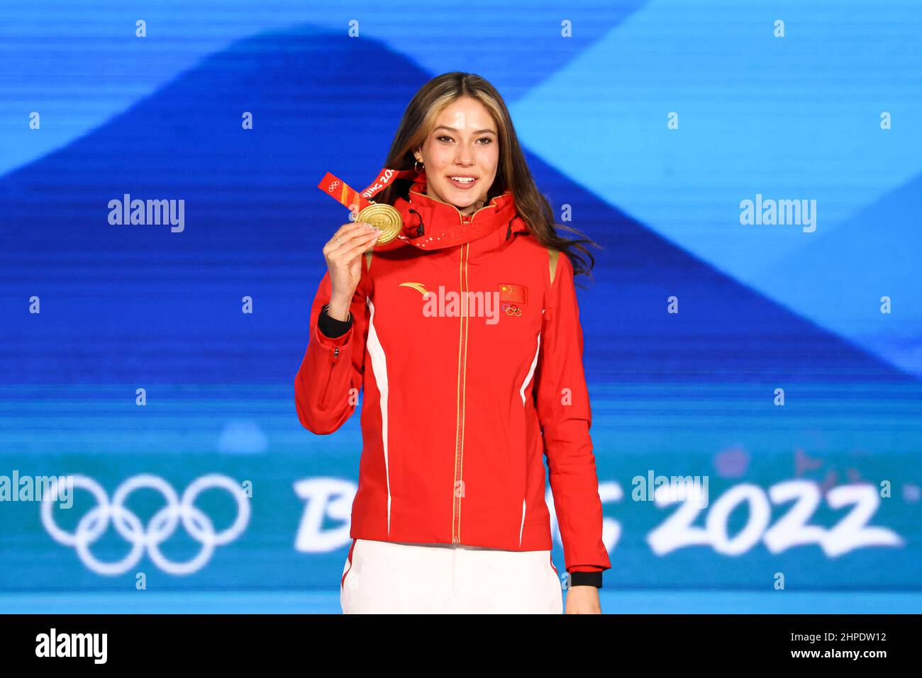 Eileen Gu (CHN),  FEBRUARY 8, 2022 - Freestyle Skiing :  Women's Big Air Medal Ceremony  during the Beijing 2022 Olympic Winter Games  at Beijing Meda Stock Photo
