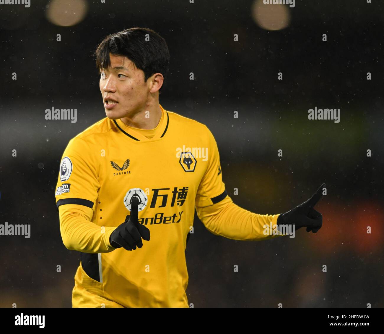 Wolverhampton, UK. 20th Feb, 2022. Hwang Hee-chan #26 of Wolverhampton Wanderers in action during the game in Wolverhampton, United Kingdom on 2/20/2022. (Photo by Simon Whitehead/News Images/Sipa USA) Credit: Sipa USA/Alamy Live News Stock Photo