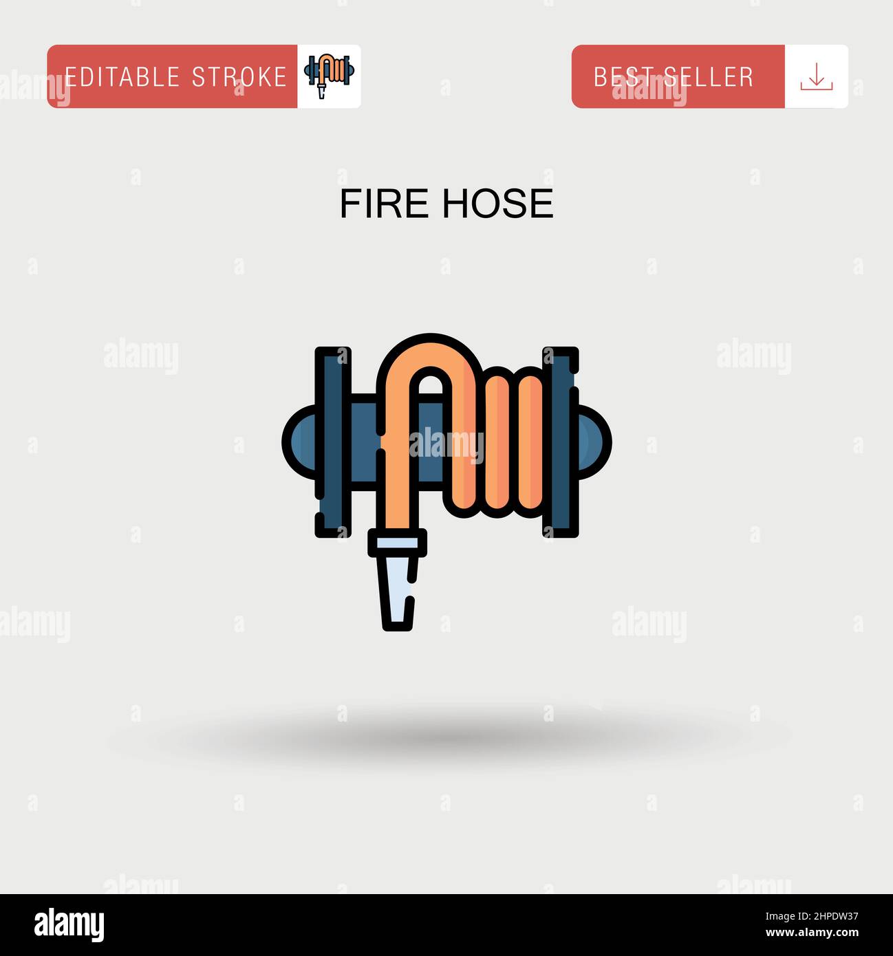 Fire hose Simple vector icon. Stock Vector
