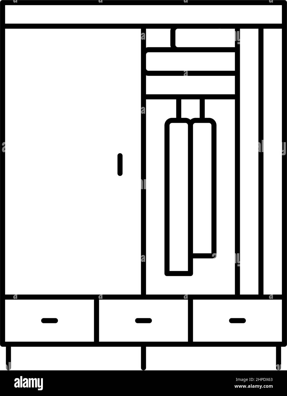 wardrobe furniture line icon vector illustration Stock Vector Image ...