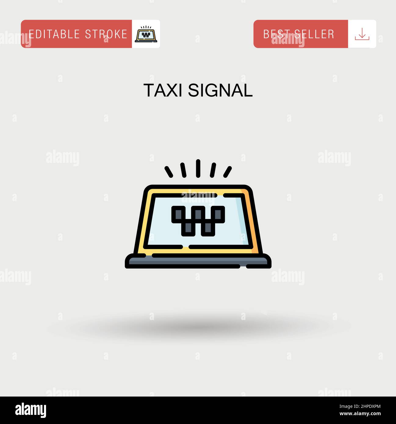 Taxi signal Simple vector icon. Stock Vector