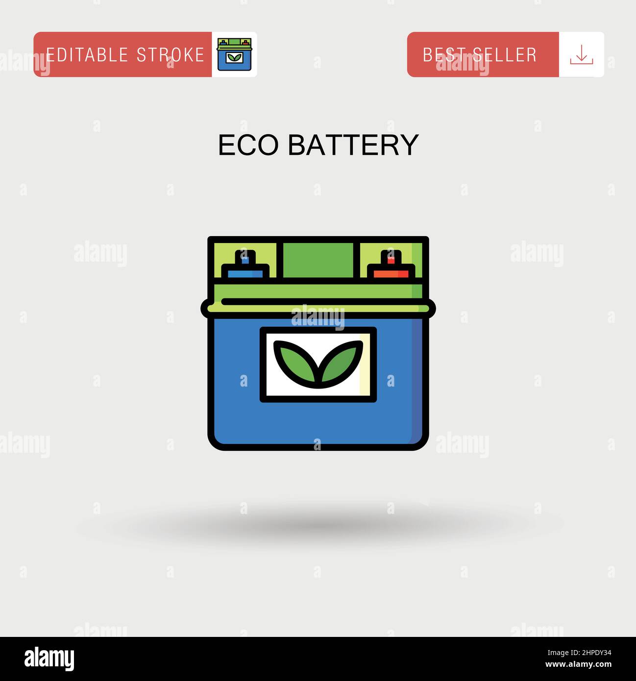 Eco battery Simple vector icon. Stock Vector