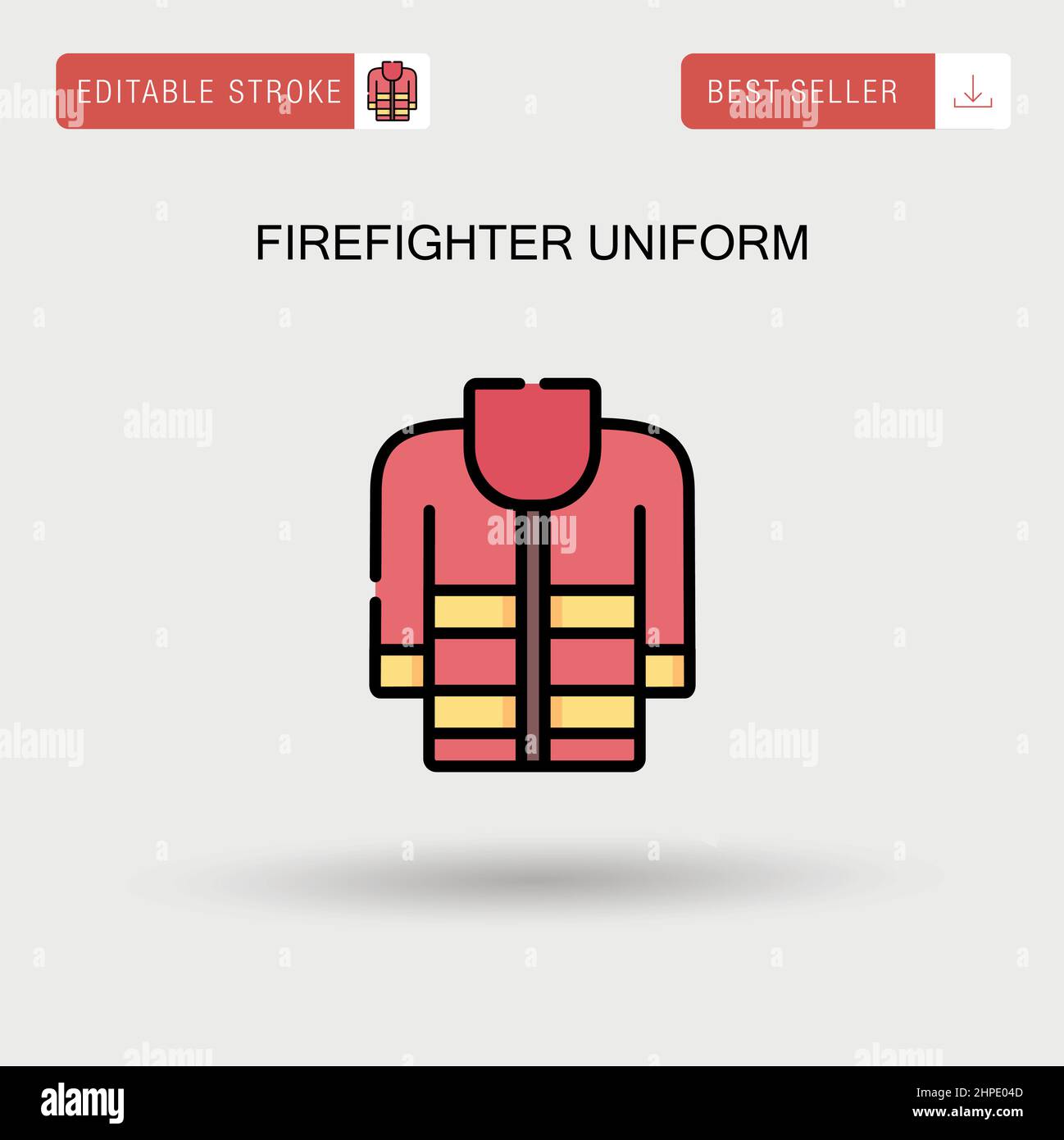Firefighter uniform Simple vector icon. Stock Vector